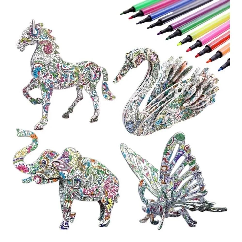 3D Color Animal Art Set - Multicolor
